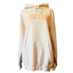 CLICKBAIT UNISEX BLUSH COLORED PULLOVER HOODIE SIZE LARGE KANGAROO POCKET